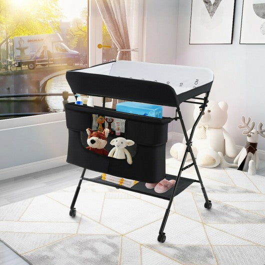 Portable Adjustable Height Newborn Nursery Organizer  with wheel