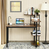 Computer Desk Writing Study Table with Storage Shelves Home Office Rustic Brown-Rustic Brown