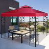10' x 10' 2-Tier 3 Colors Patio Canopy Top Replacement Cover- Red