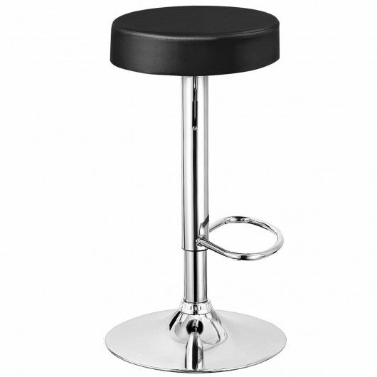 Adjustable Swivel Set of 2 Round Bar Stool Pub Chair-Black