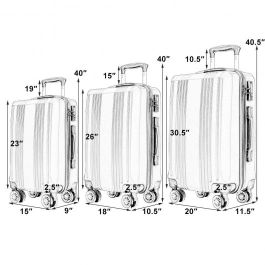 3PC Luggage Set Travel Suitcase with TSA Lock