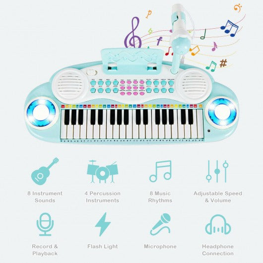 Multifunctional 37 Electric Keyboard Piano with Microphone
