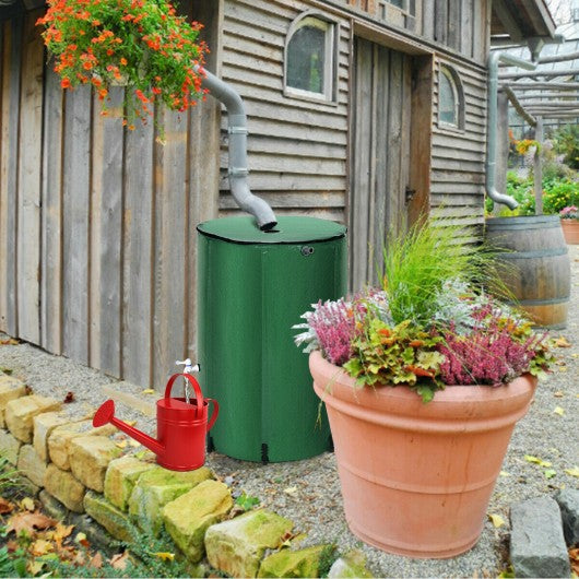 100 Gallon Portable Rain Barrel Water Collector Tank with Spigot Filter