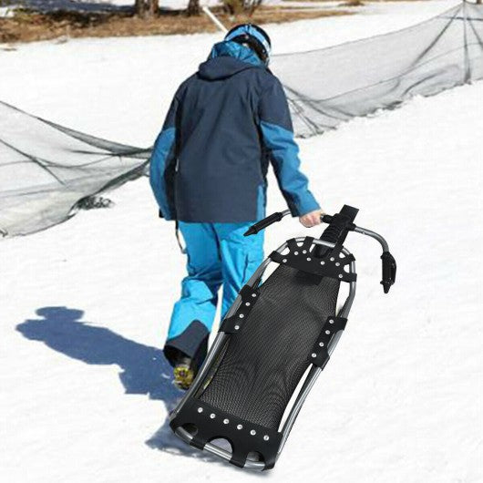 Snow Racer Sled w/ Textured Grip Handles & Mesh Seat