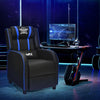 Massage Racing Gaming Single Recliner Chair-Blue