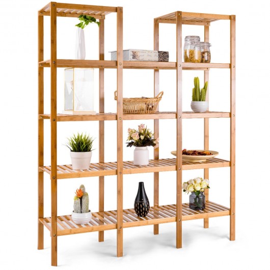 Multifunctional Bamboo Shelf Flower Plant Display Stand