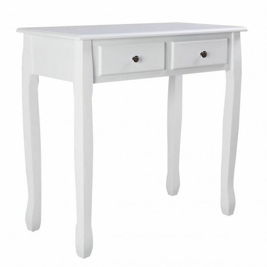 White Vanity Makeup Dressing Table with 4 Drawers