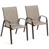 2 PCS Patio Chairs Outdoor Dining Chair with Armrest