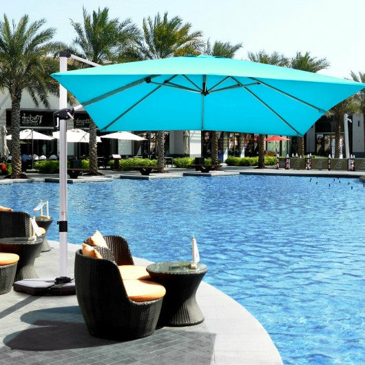 10 Ft 360 Degree Tilt Aluminum Square Patio Offset Cantilever Umbrella
