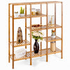 Multifunctional Bamboo Shelf Storage Organizer Rack