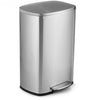 13.2 Gallon Trash Garbage Can Stainless Steel Bin with Bucket