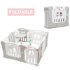 10-Panel Foldable Baby Playpen with Tray Table & Desk