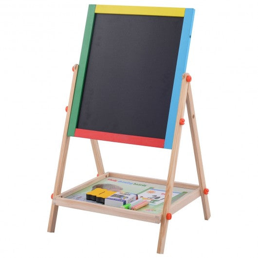 2-in-1 Adjustable Wooden Easel Drawing Board