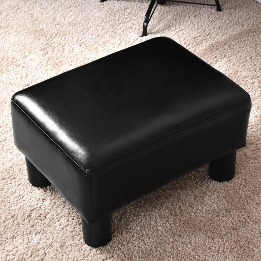 Small PU Leather Rectangular Seat Ottoman Footstool