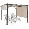 10' x 10' Metal Frame Patio Furniture Shelter-Beige