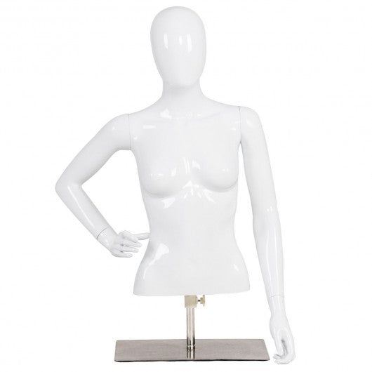 Torso Half Body Head Turn Female Mannequin with Base