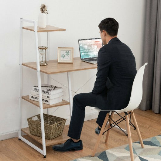 Computer Desk with Shelves Study Writing Desk Workstation Bookshelf