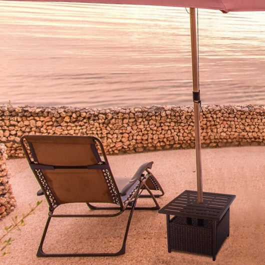 Outdoor Patio Rattan Wicker Steel Side Deck Table