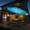 12ft 360° Rotation Aluminum Solar LED Patio Cantilever Umbrella-Green