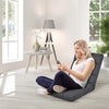 14-Position Adjustable Cushioned Floor Lazy Sofa Chair-Dark Gray
