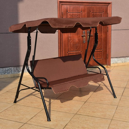 3 Seats Patio Canopy Swing