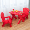 3-Piece Plastic Children Play Table Chair Set-Red