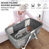 2 in 1 Foldable Crib with Detachable & Thicken Mattress