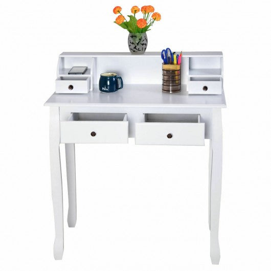White Vanity Makeup Dressing Table with 4 Drawers