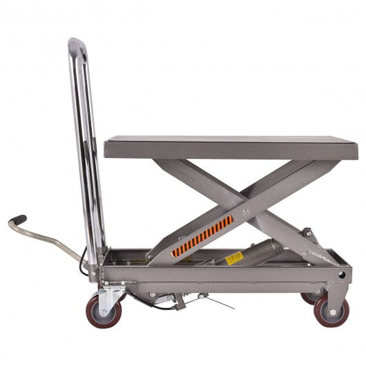 500 lb Capacity Rolling Table Hydraulic Cart w/Foot