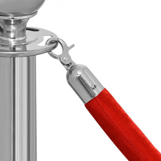 Crowd Control Velvet Rope with Polished Hooks