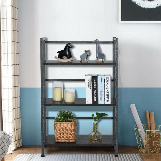 3-Tier Portable Display Folding Bookshelf Storage Shelf