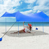 10' x 9' Family Beach Tent Canopy Sunshade w/ 4 Poles