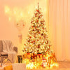 Pre-Lit Premium Snow Flocked Hinged Artificial Christmas Tree-7.5'