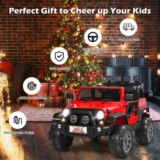 12V 2 Seater Kids Ride On Car w/ Storage Room-Red