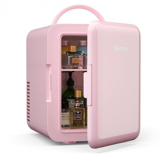 4 Liter Mini Cooler Warmer Fridge Portable-Pink