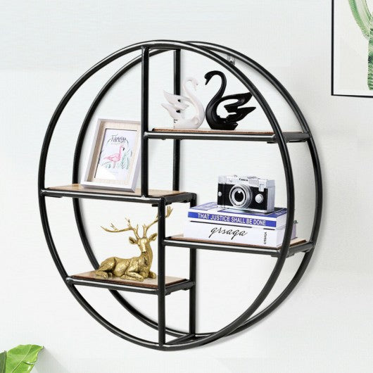 Hanging Storage Shelf Circular Wall-Mounted 4-Tier Rack