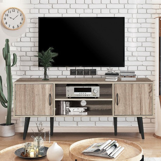 TV Stand w/ 2 Storage Cabinets 2 Open Shelves