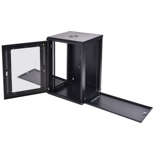 18U Wall Mount Network Server Data Cabinet w/ Fan