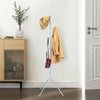 Stand Hat Coat Metal Rack with Folding Base-White