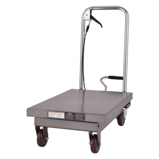 500 lb Capacity Rolling Table Hydraulic Cart w/Foot