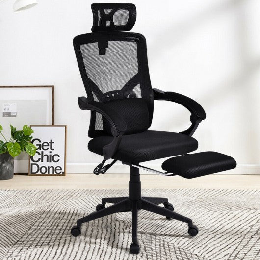 High Back Office Recliner Chair with Adjustable Headrest and Footrest