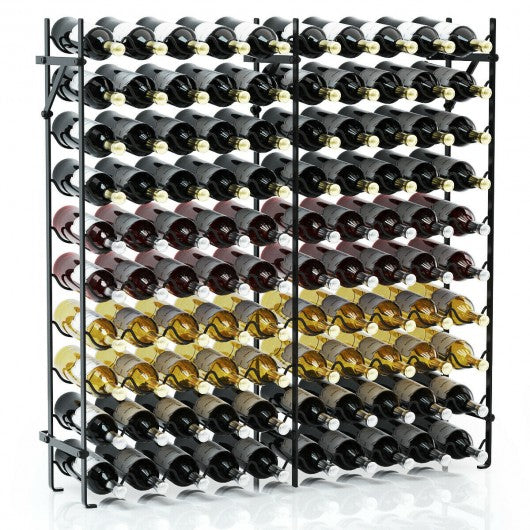100 Bottle 10 Tier Display Metal Wine Rack
