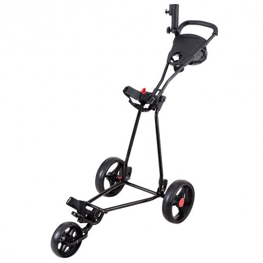 Durable Foldable Steel Golf Cart with Mesh Bag