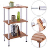 3-Tier Wood Slat Storage Rack Display Shelving