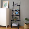 5-Tier Leaning Wall Display Bookcase-Black