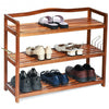3-Tier Wood Shoe Rack Freestanding Shoe Storage Organizer