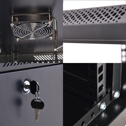 18U Wall Mount Network Server Data Cabinet w/ Fan