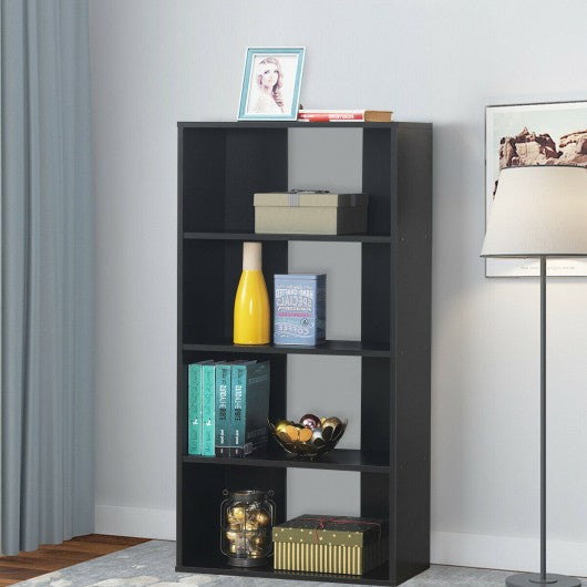 4-tier Bookcase One Fixed and Three Adjustable Shelves