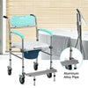 Aluminum Medical Transport Commode Wheelchair Shower Chair -Blue