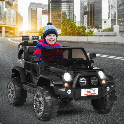 12V 2 Seater Kids Ride On Car w/ Storage Room-Black